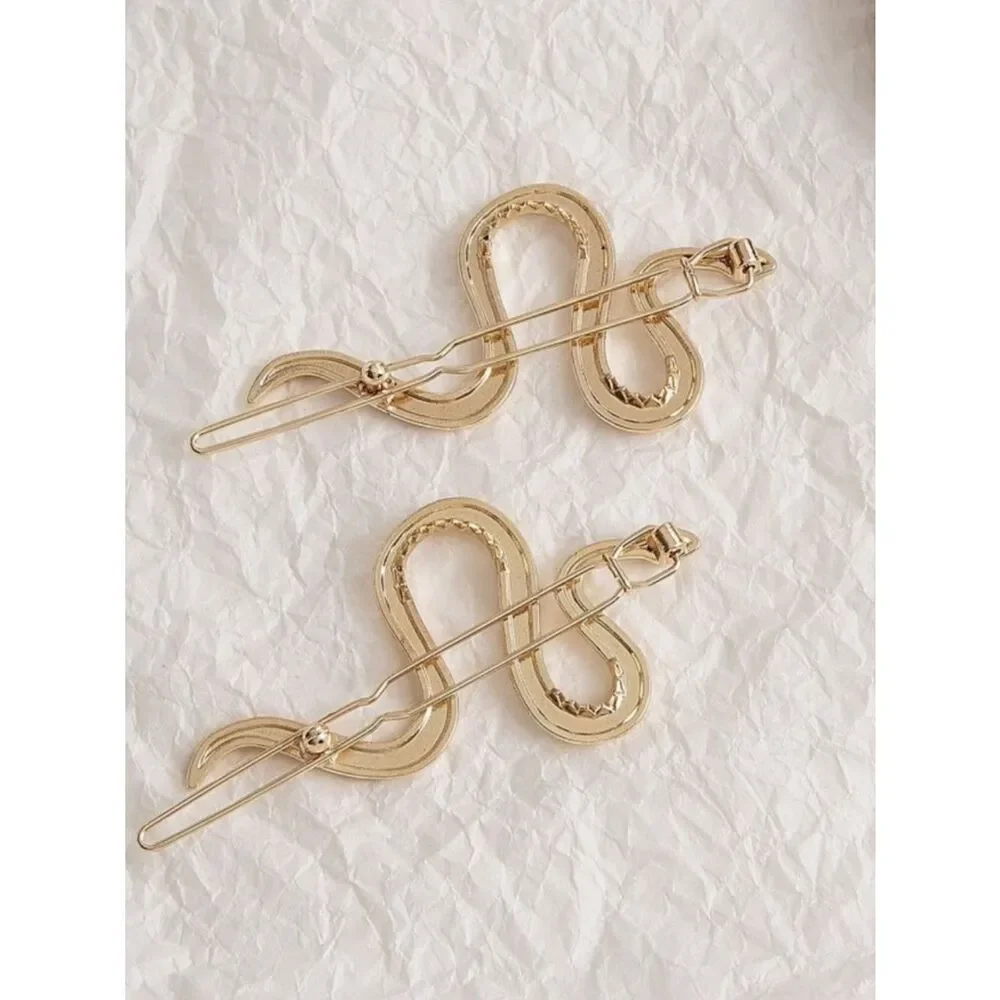 Gold Snake Hair Clips A1741